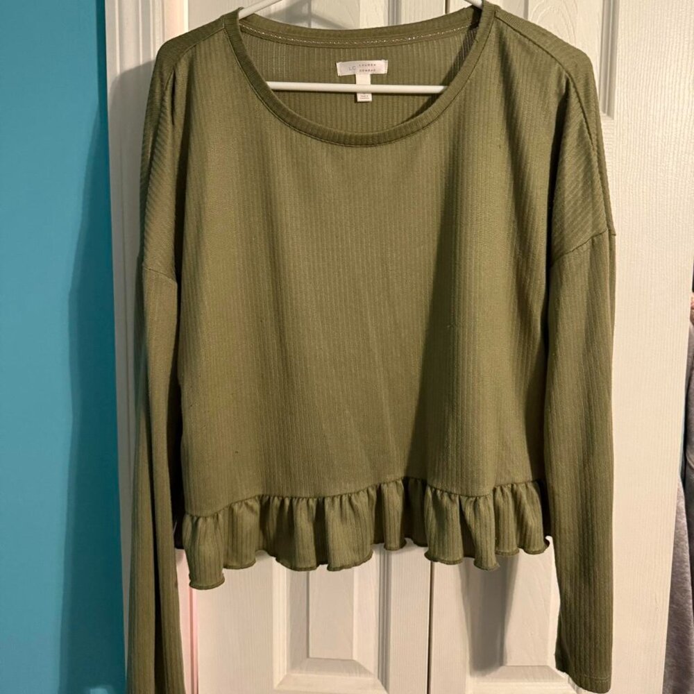 Lauren Conrad Women's Green Shirt